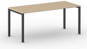 Rokovací kancelársky stôl PRIMO SQUARE, 180x80 cm, čierna podnož, buk
