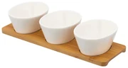 Altom Porcelánový set na dipy na bambusovom podnose Regular 150 ml, 3 ks