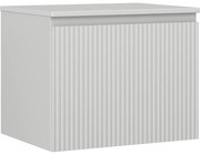 Mexen Rivel, kúpeľňová skrinka 60 cm s pracovnou doskou, 1 zásuvka, drážkovaná, matná sivá, 91A20-06047-1-BFC62