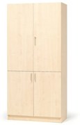 Drevená úložná skriňa THEO, 4 dvere, 1000x320x2100 mm, breza
