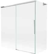 Mexen Rox, L posuvná 2-krídlová vaňová zástena 150 + 70 x 150 cm, 8mm číre sklo, chrómový profil, 8C9L-150-070-01-00