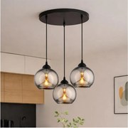 Brilagi - Luster na lanku DIOR 3xE27/60W/230V čierna/dymová sivá