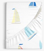 Goldea bavlnená napínacia plachta - plachetnice 80 x 160 cm