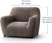 Bielastické poťahy VENEZIA hnedá kreslo (š. 60 - 110 cm)