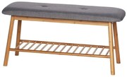 Sivo-hnedá bambusová skrinka na topánky s lavicou Bahari – Wenko