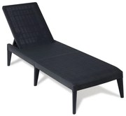 Plastové záhradné lehátko SIROLO, grafitová farba