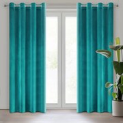 ZATEMŇOVACÍ ZÁVES NA KRÚŽKOCH SAMANTA 140X250 CM TYRKYSOVÁ