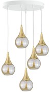 Luster na lanku LACRIMA WHITE 5xE27/60W/230V pr. 45 cm