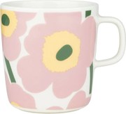 Hrnček Oiva Unikko 0,4l, bielo-ružovo-žltý