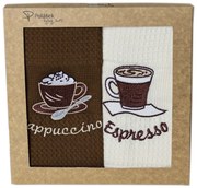 Polášek Vyšívaná vaflová utierka s motívom - 2 ks - Káva č. 10