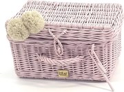 Prútený kufrík - ružová