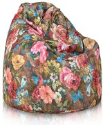 Sedací vak Design Sako farebné kvety