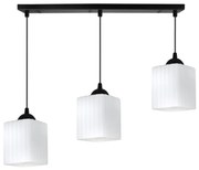 Závesné svietidlo Riffle Square, 3x biele sklenené tienidlo, b