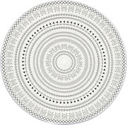 Protišmykový koberec NOVO krémový / čierny kruh