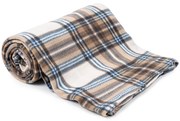 Jahu Deka fleece hnedomodrobiela, 150 x 200 cm