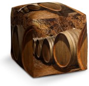 Taburet Cube sudy, hnedá