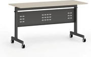 Mobilný stôl PRIMO MOBI, 140x60 cm, čierna podnož, breza