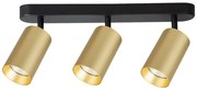 Bodové svietidlo Pipe, 3x zlaté kovové tienidlo, b