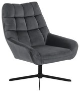 Sivé otočné zamatové kreslo Paris – Actona