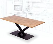 Wooded Jídelní stůl London z masivu DUB Velikost stolu: 190 x 90 cm, Hrana stolu: Rovná, Barva kovu: Černá