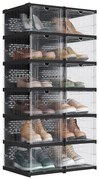 Úložný box Axel, sada 12ks, 35,5x25,6x17,6 cm, čierna