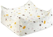 Biely detský sedací vak z textílie buklé/ženilkový Terrazzo Square – Wigiwama