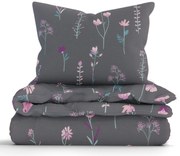 Bavlnené obliečky Renforcé - Vlčie maky tmavo šedé