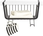 Zeller Present Prídavný závesný kôš pod policu s 2 háčikmi na kuchynské utierky, čierny UNDER