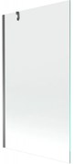 Mexen Next, 1-krídlová vaňová zástena 100 x 150 cm, 6mm číre sklo, grafitová, 895-100-000-00-00-95