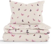 Bavlnené obliečky Renforcé – Motýliky béžová