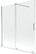 Mexen Velar, 2-krídlová posuvná vaňová zástena 150 x 150 cm, 8mm číre sklo, chrómový profil, 896-150-000-01-01