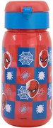 Plastová fľaša na pitie so slamkou a viečkom Spiderman - 510 ml
