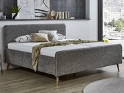 Posteľ Herning 180x200 cm, šedá štruktúrovaná látka%