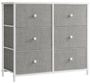 Komoda so zásuvkovými boxmi HESTO 80x71 cm, biela/sivá