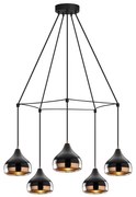 Luster na lane YILDO 5xE27/40W/230V čierna/medená