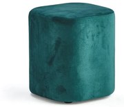 Taburet COMFY, zamatová tkanina, smaragdová