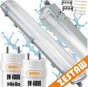 Sada LED svietidiel, hermetické svietidlo, 60 cm, 18 W, 2880 lm, 4000 K, do garáže, s plechom