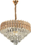 Toolight Toolight, krištáľové stropné svietidlo 50cm, 7xE14, G054-CP, zlatá, OSW-08948