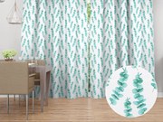 Biante Dekoračný záves TF-089 Tyrkysové listy eukalyptu na bielom 140x140 cm
