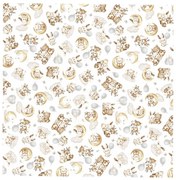 Flanelová plienka, 70x80 cm - Sny zvieratiek, biela/béžová