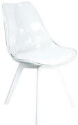 Stolička Camila transparentná/biele sedadlo/biele nohy