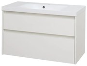 Mereo Mereo, Opto, kúpeľňová skrinka s umývadlom z liatého mramoru, 101 cm, biela, dub, biela/dub, čierna, MER-CN912M