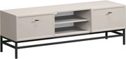 TV stolík Lorini 150 cm na stojane – kašmírová / čierne úchytky T