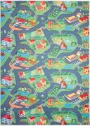 TA Detský koberec B-601 FLANNEL PRINTED Zelený Obdĺžnikový Rozmer: 80x150 cm