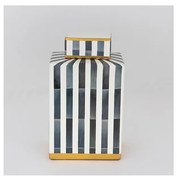 Keramická dóza 22x18x8 cm modrá/biela