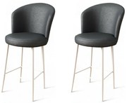 Súprava barových stoličiek Uras Anthracite and White, 2 ks, 2 ks