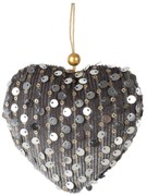 VIANOČNÁ DEKORÁCIA HEART SADA 12KS 9X9 CM STRIEBORNÁ