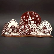 AMADEA Drevený skladací betlehem perníkový 3D 30 cm