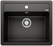 Blanco Legra 6, silgranitový drez 585x500x190 mm, 1-komorový, čierna, 526084
