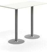 Barový stôl ALVA, 1400x700x1100 mm, HPL, strieborná/biela